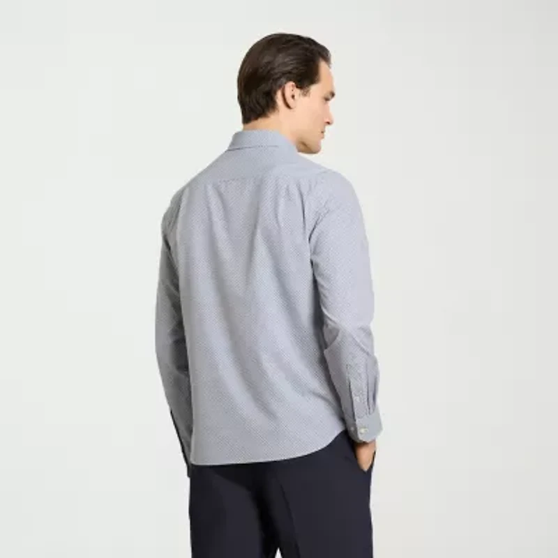 Van Heusen Allway Stretch Performance Mens Long Sleeve Regular Fit Button-Down Shirt