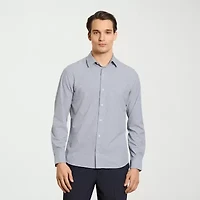 Van Heusen Allway Stretch Performance Mens Long Sleeve Regular Fit Button-Down Shirt