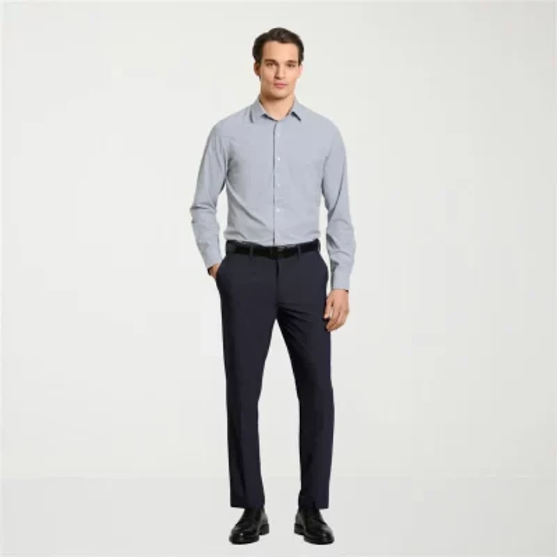 Van Heusen Allway Stretch Performance Mens Long Sleeve Regular Fit Button-Down Shirt