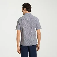 Van Heusen Everyday Defense Stain Shield Mens Short Sleeve Slim Fit Button-Down Shirt