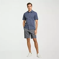 Van Heusen Everyday Defense Stain Shield Mens Short Sleeve Slim Fit Button-Down Shirt