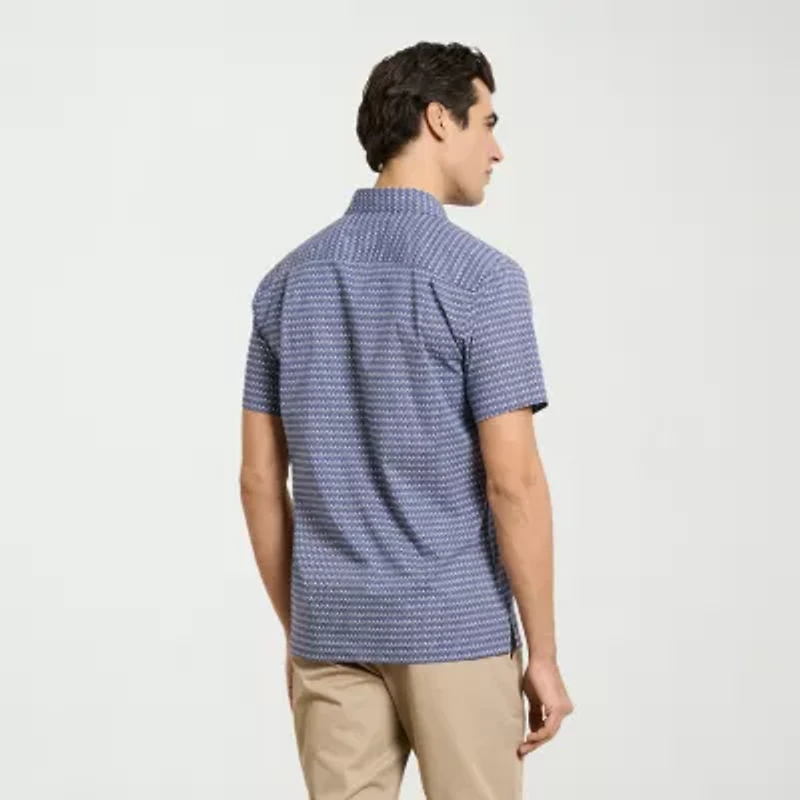 Van Heusen Originals Mens Short Sleeve Regular Fit Button-Down Shirt