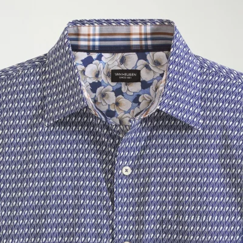 Van Heusen Originals Mens Short Sleeve Regular Fit Button-Down Shirt