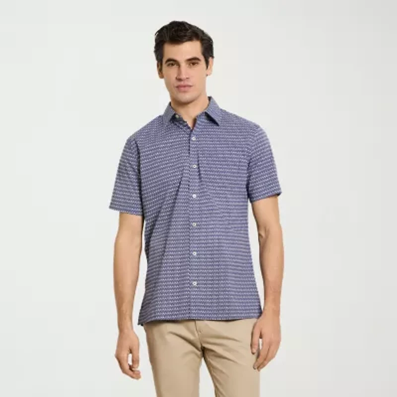 Van Heusen Originals Mens Short Sleeve Regular Fit Button-Down Shirt