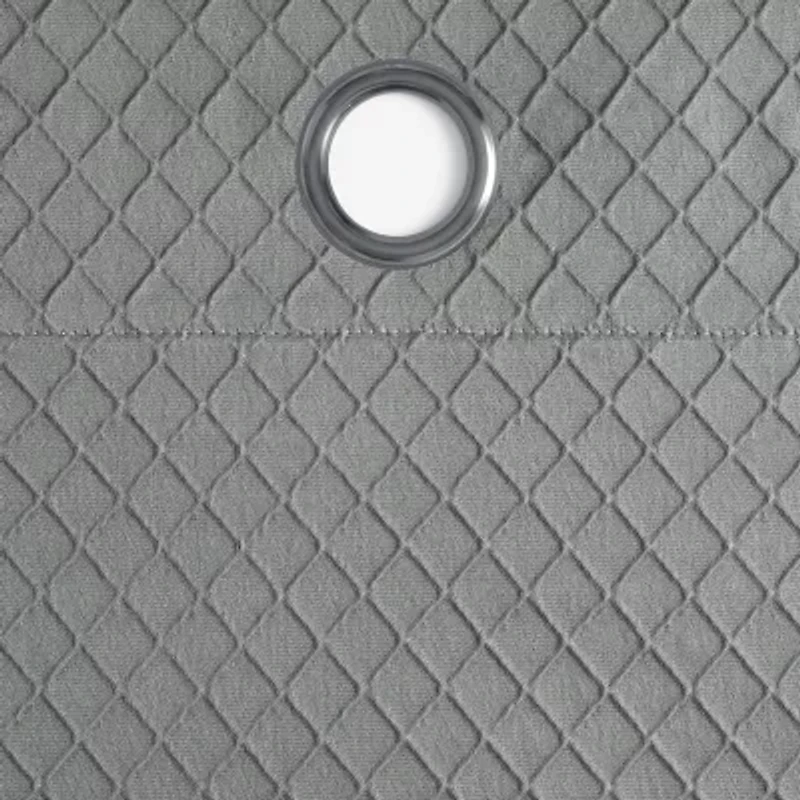Fieldcrest Diamond Grommet Top Energy Saving 100% Blackout Single Curtain Panel