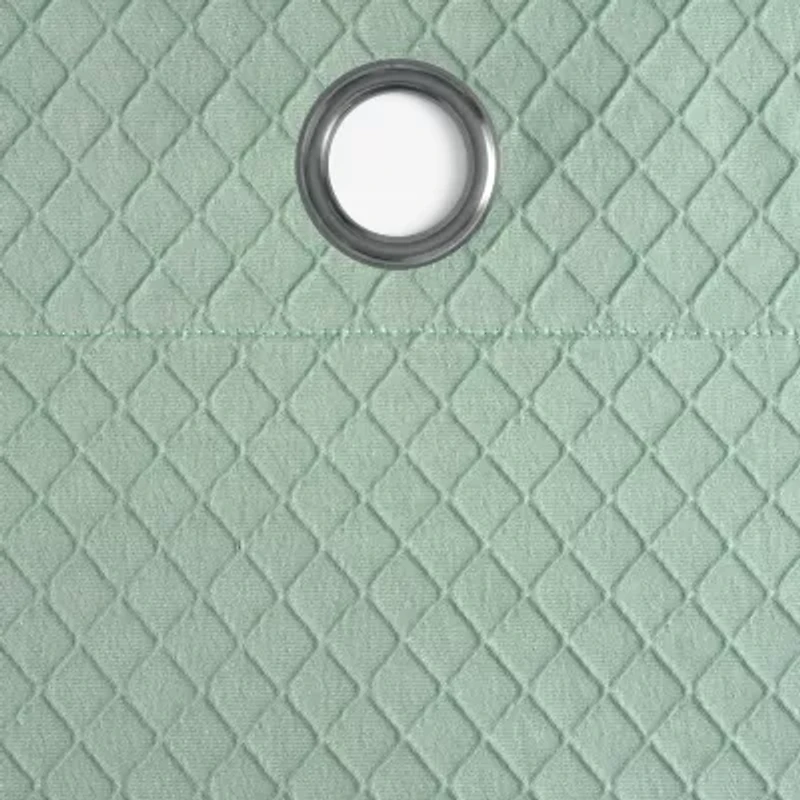 Fieldcrest Diamond Grommet Top Energy Saving 100% Blackout Single Curtain Panel