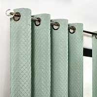 Fieldcrest Diamond Grommet Top Energy Saving 100% Blackout Single Curtain Panel