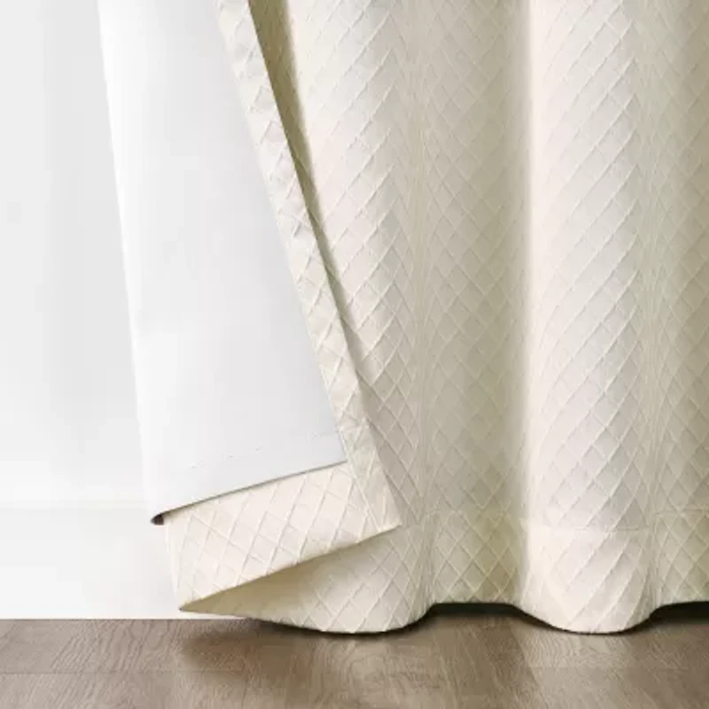 Fieldcrest Diamond Grommet Top Energy Saving 100% Blackout Single Curtain Panel