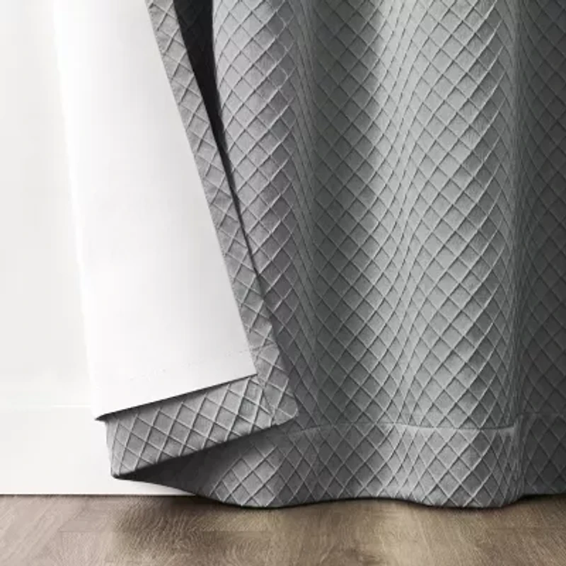 Fieldcrest Diamond Grommet Top Energy Saving 100% Blackout Single Curtain Panel