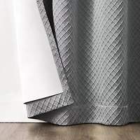 Fieldcrest Diamond Grommet Top Energy Saving 100% Blackout Single Curtain Panel