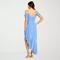 City Triangle Womens Juniors High-Low Fit + Flare Dress