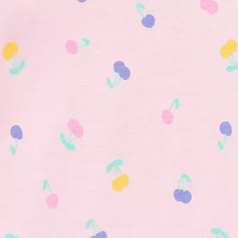 Okie Dokie Baby Girls Round Neck Short Sleeve Rib Bodysuit