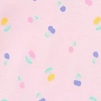 Okie Dokie Baby Girls Round Neck Short Sleeve Rib Bodysuit