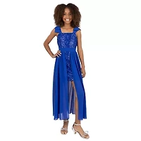 Speechless Big Kid Girls Short Sleeve Cap Maxi Dress