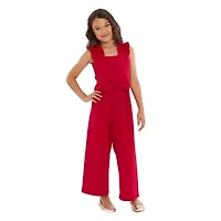 Bonnie Jean Big Kid Girls Square Neck Sleeveless Jumpsuit