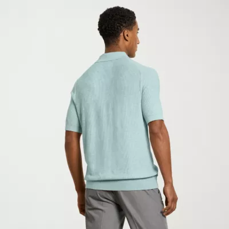 Van Heusen Temp Control Mens Short Sleeve Polo Sweater
