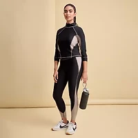 Xersion EverContour+ Womens Mock Neck Long Sleeve Active Quarter-Zip Pullover