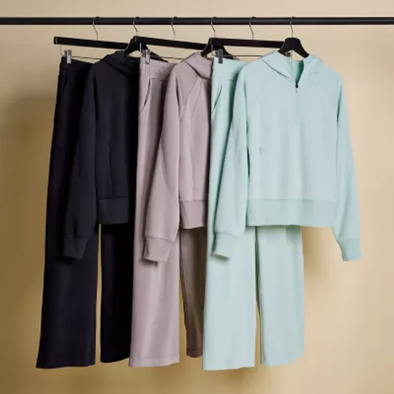 Xersion Womens Scuba Luxe Hooded Half Zip Pullover