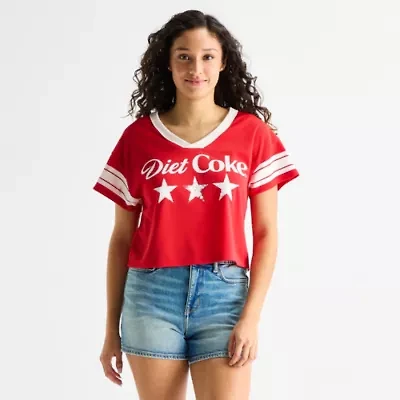 Grayson Threads, The Label Diet Coke Cropped Womens Juniors Crew Neck Short Sleeve Jersey