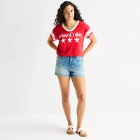 Grayson Threads, The Label Diet Coke Cropped Womens Juniors Crew Neck Short Sleeve Jersey