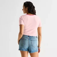 Grayson Threads, The Label Womens Juniors Crew Neck Short Sleeve Fitted Betty Boop Graphic T-Shirt