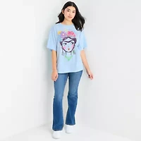 Jerry Leigh Frida Womens Juniors Crew Neck Short Sleeve Oversized Graphic T-Shirt