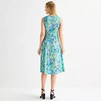 Danny & Nicole Womens Floral Midi Jacket Dress