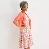Perceptions Womens Floral Lace Jacket Dress