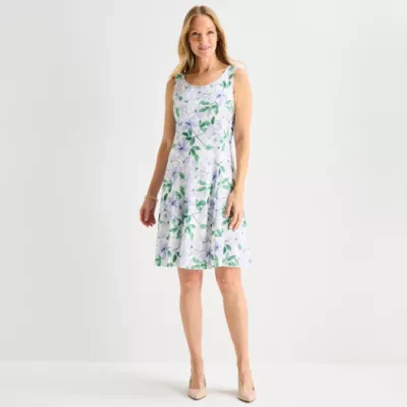 Perceptions Womens Floral Jacket Dress