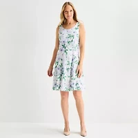 Perceptions Womens Floral Jacket Dress