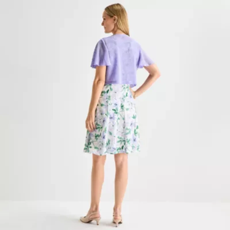 Perceptions Womens Floral Jacket Dress