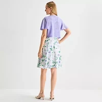 Perceptions Womens Floral Jacket Dress