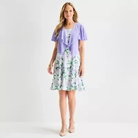 Perceptions Womens Floral Jacket Dress