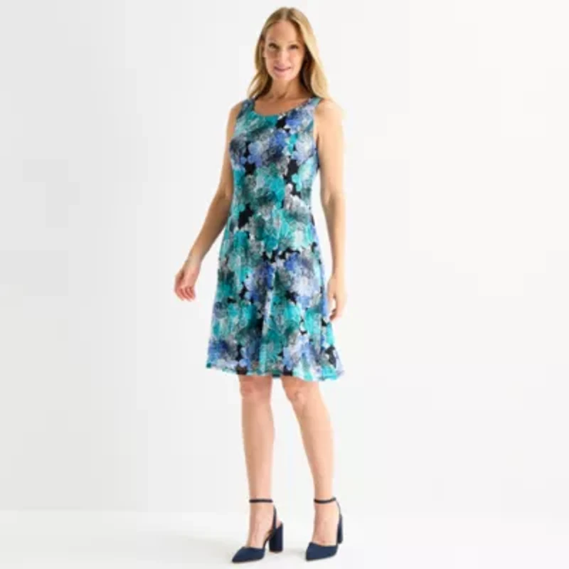Perceptions Womens Floral Jacket Dress