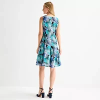 Perceptions Womens Floral Jacket Dress