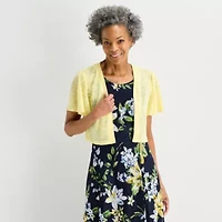 Perceptions Womens Floral Midi Jacket Dress