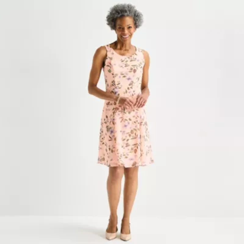 Perceptions Womens Floral Jacket Dress