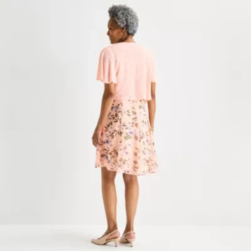 Perceptions Womens Floral Jacket Dress