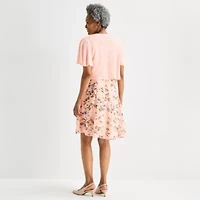 Perceptions Womens Floral Jacket Dress
