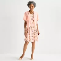 Perceptions Womens Floral Jacket Dress
