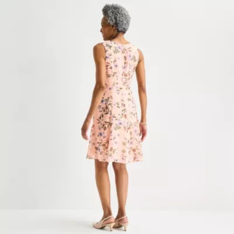 Perceptions Womens Floral Jacket Dress