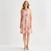 Perceptions Womens Floral Lace Jacket Dress
