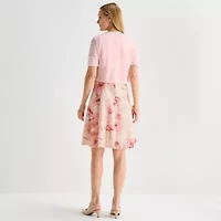 Perceptions Womens Floral Lace Jacket Dress