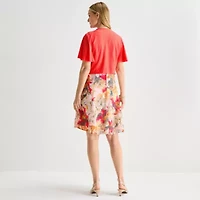 Perceptions Womens Floral Jacket Dress