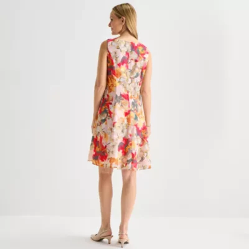 Perceptions Womens Floral Jacket Dress