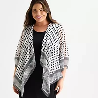 Studio 1 Womens Plus Dots Faux-Jacket Dress With Removable Necklace