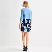 Perceptions Womens Petite Floral Jacket Dress