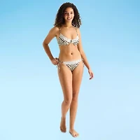 Arizona Womens Lined Side Tie Animal Print Leopard Juniors Bikini Swimsuit Bottom