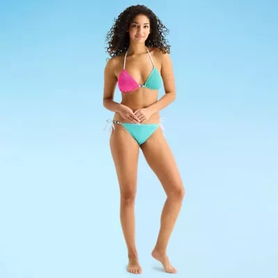 Arizona Adjustable Straps Juniors Triangle Bikini Swimsuit Top