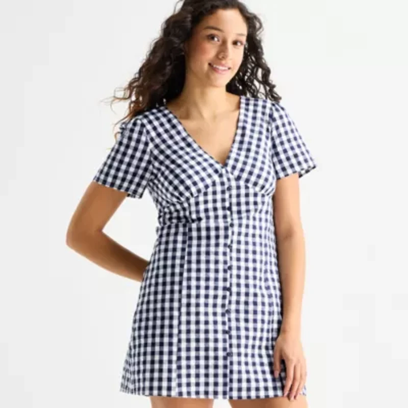 Forever 21 Womens Juniors Short Sleeve Fit + Flare Dress